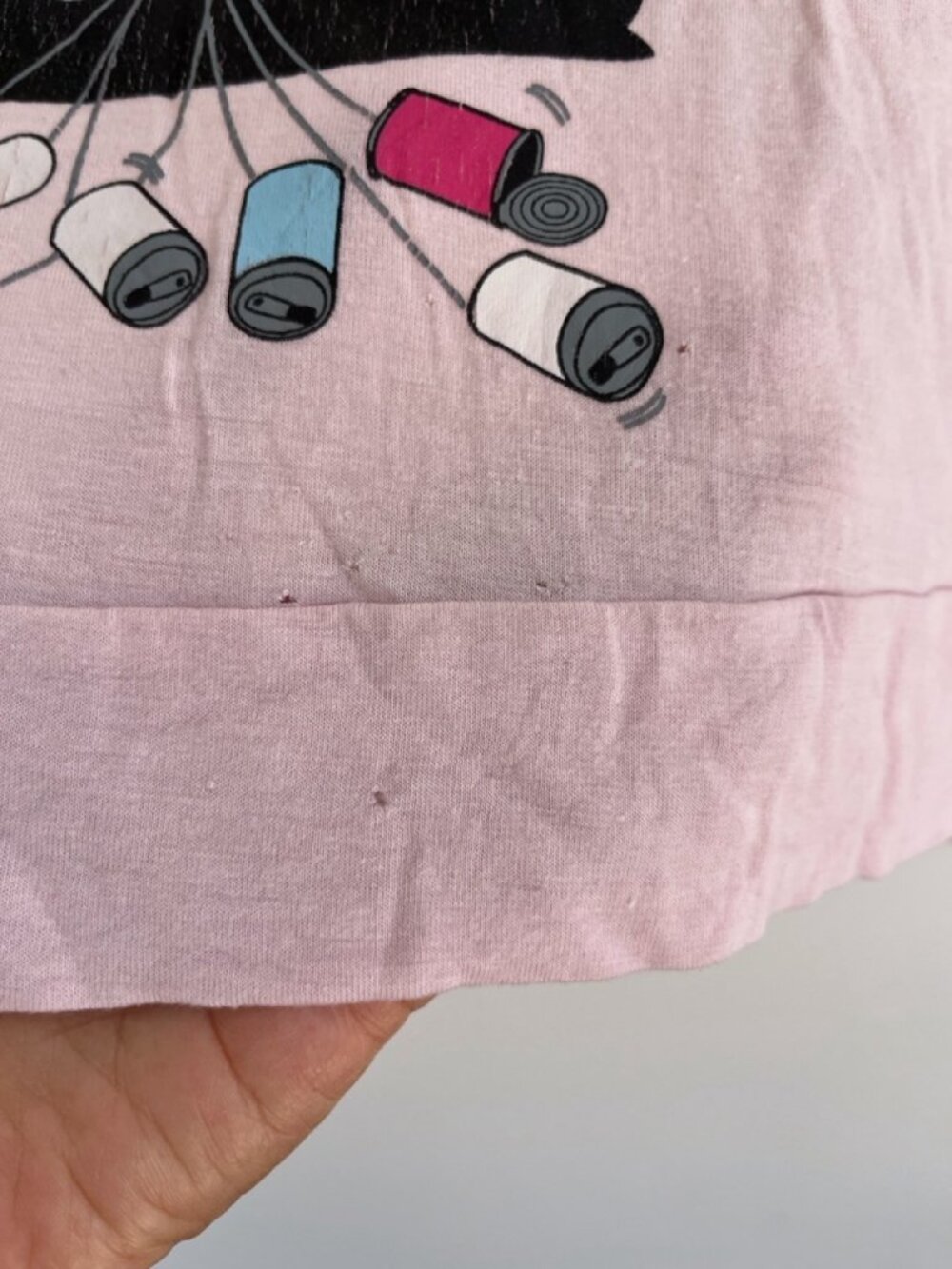 tokidoki Je T'aime Paris Graphic Tee Distressed Pink Size S Vintage - Picture 4 of 10